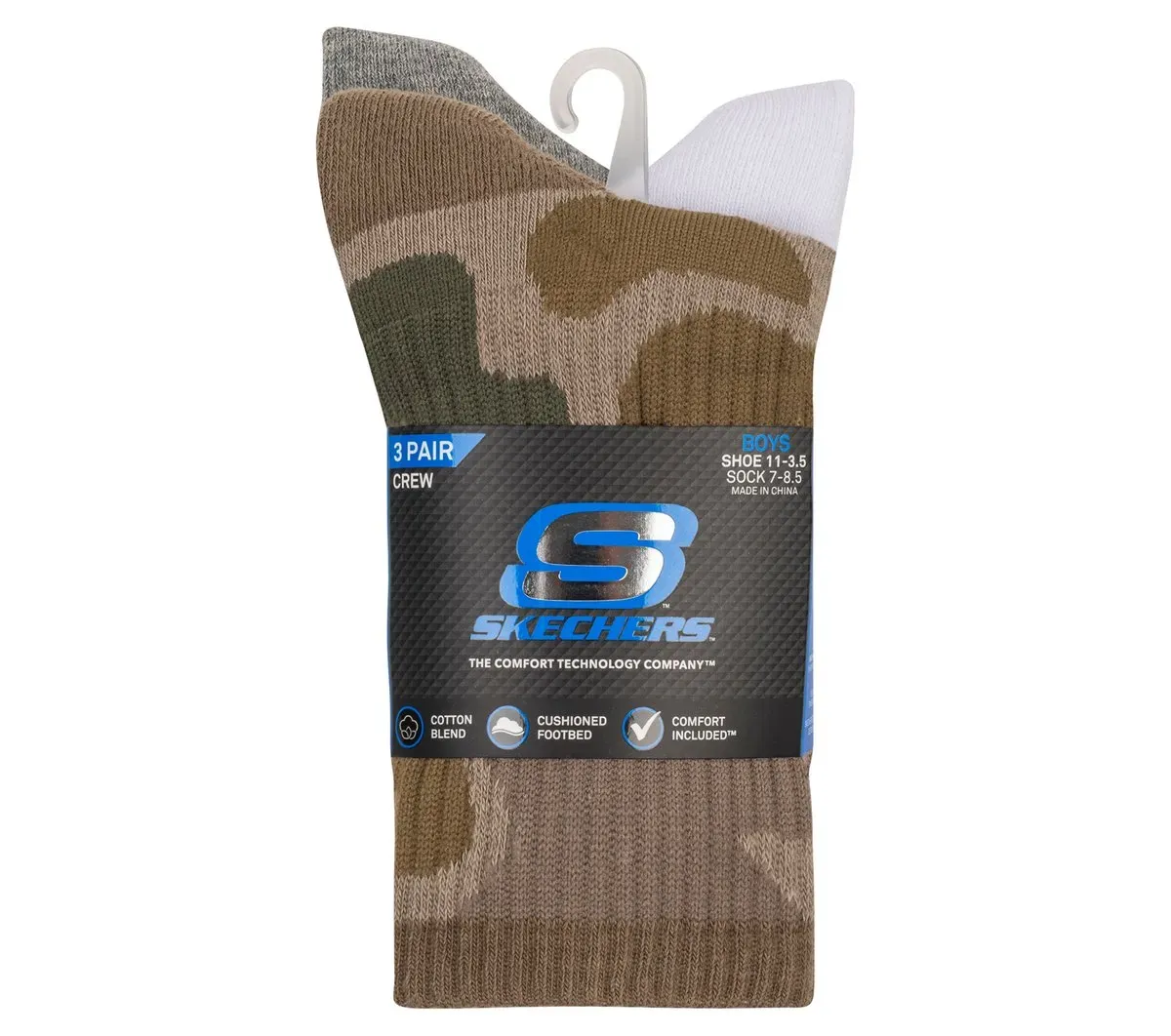 Skechers 3 Pack Boys' Crew Camo Socks 29574879