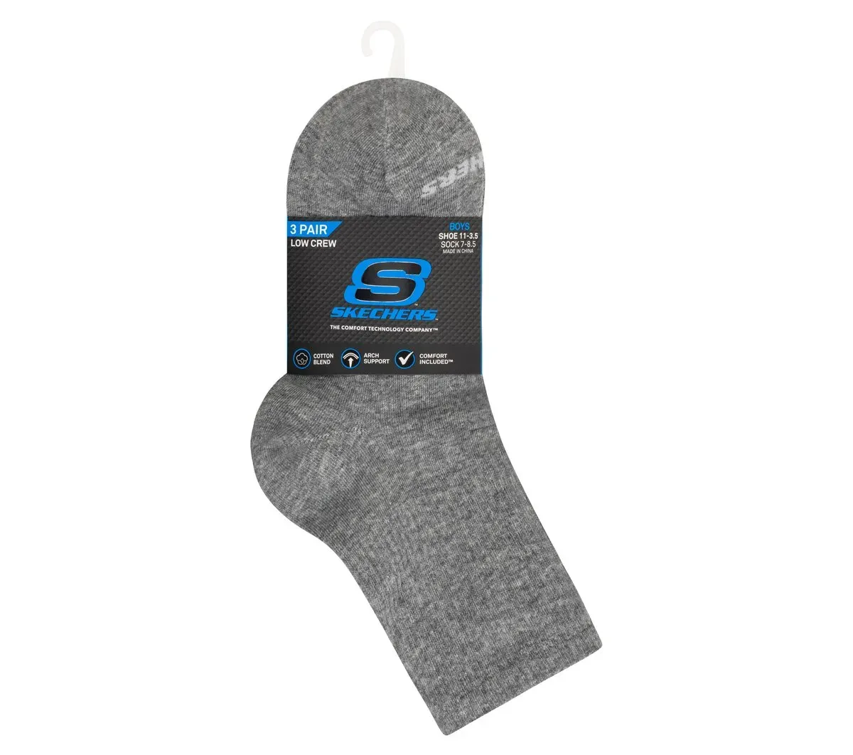 Skechers 3 Pack Boys' Crew Cotton Socks 97326971