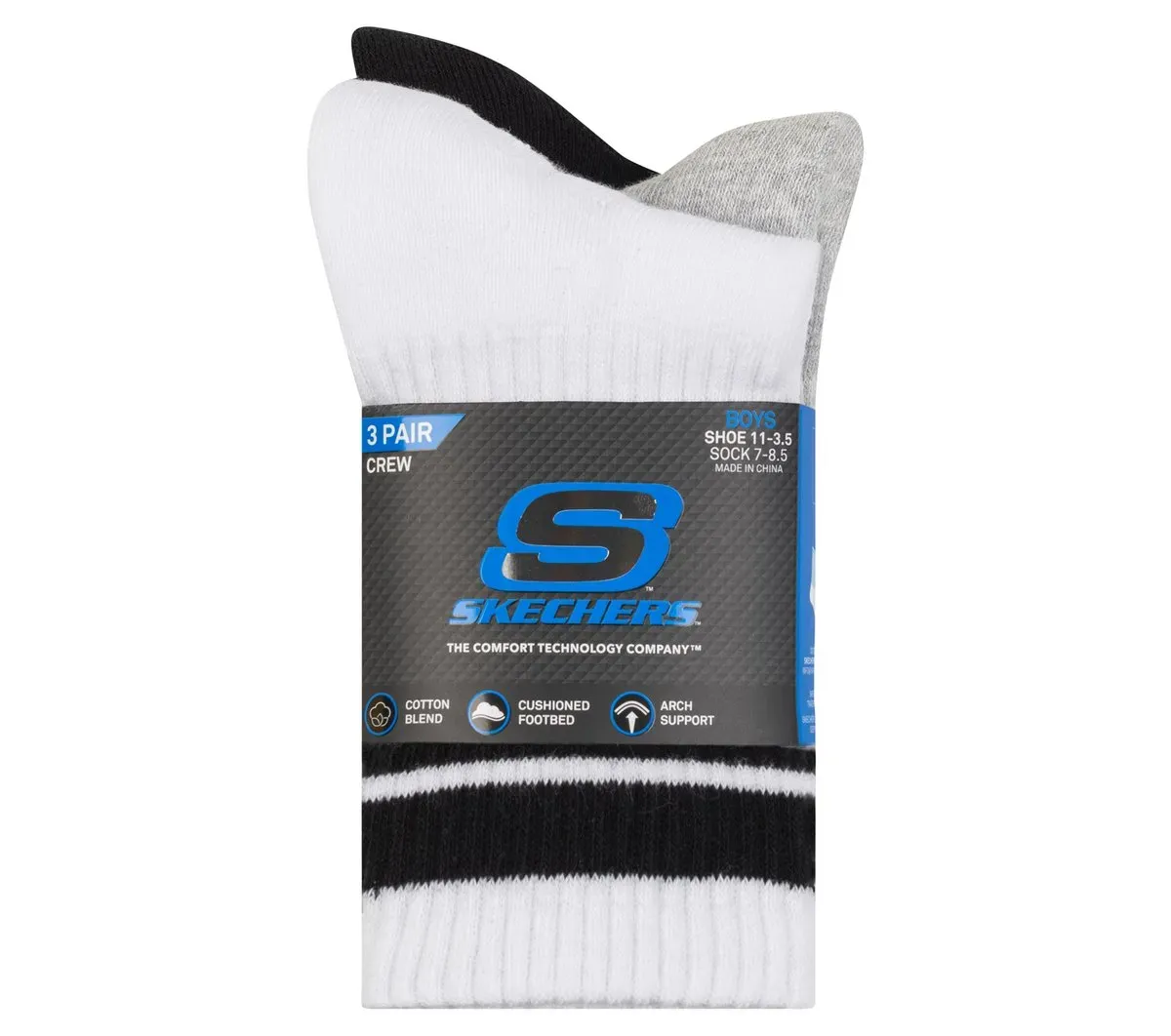 Skechers 3 Pack Boys' Crew Socks 24362495