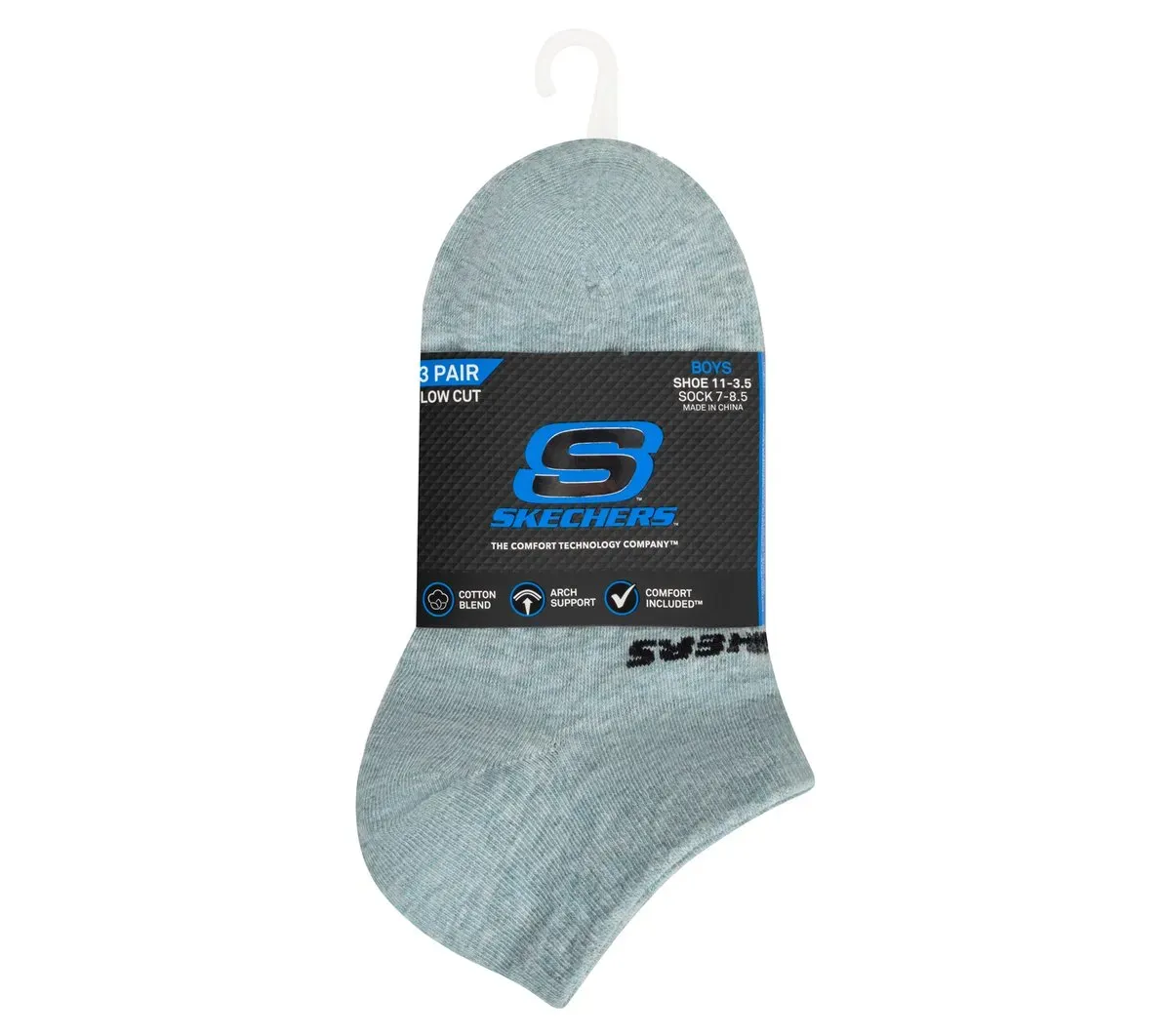 Skechers 3 Pack Boys' Low Cut Cotton Socks 91532327
