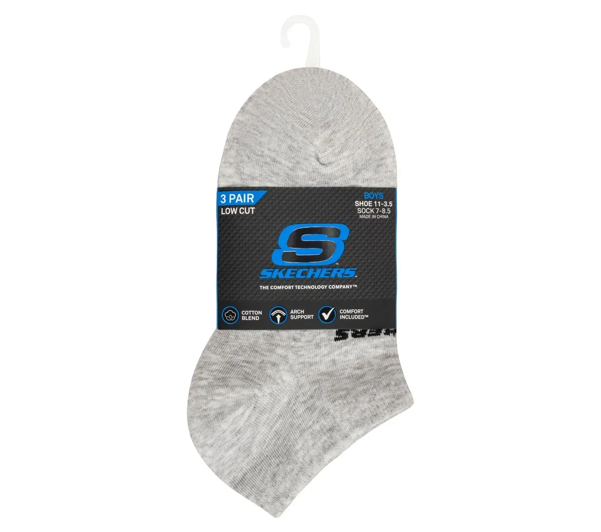 Skechers 3 Pack Boys' Low Cut Cotton Socks 92715948