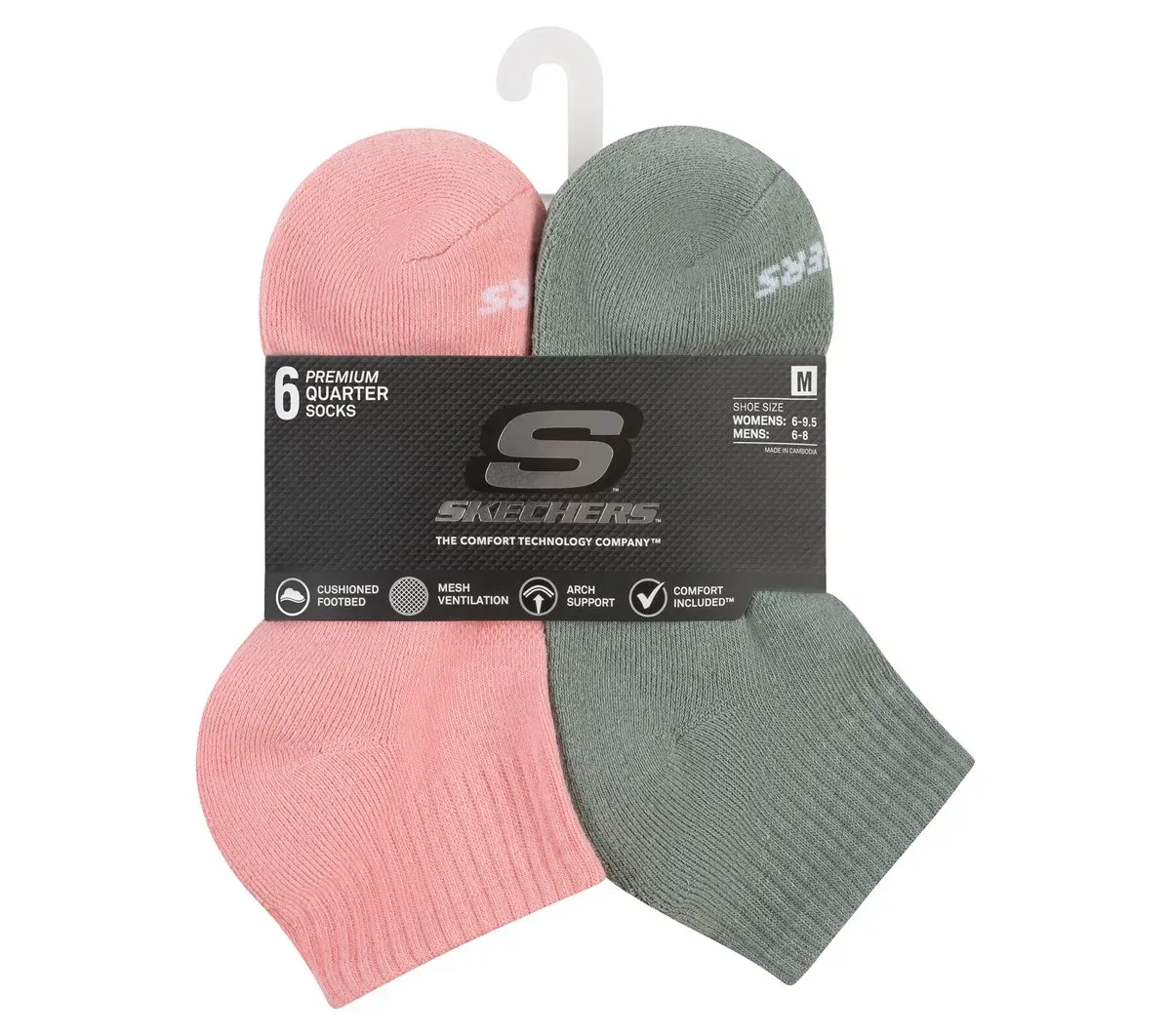 Skechers 6 Pack Core Quarter Medium Socks 57455397