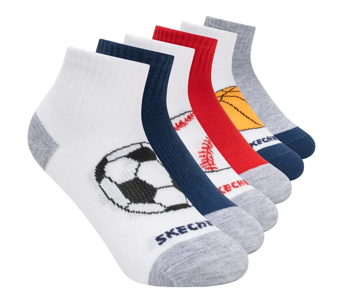 Skechers 6 Pack Sports Quarter Crew Socks 63778531