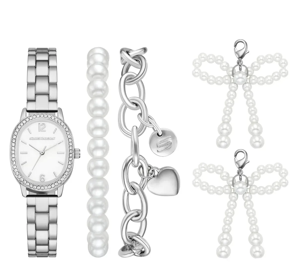Skechers Charm Pearl Bows Watch Set 33562675