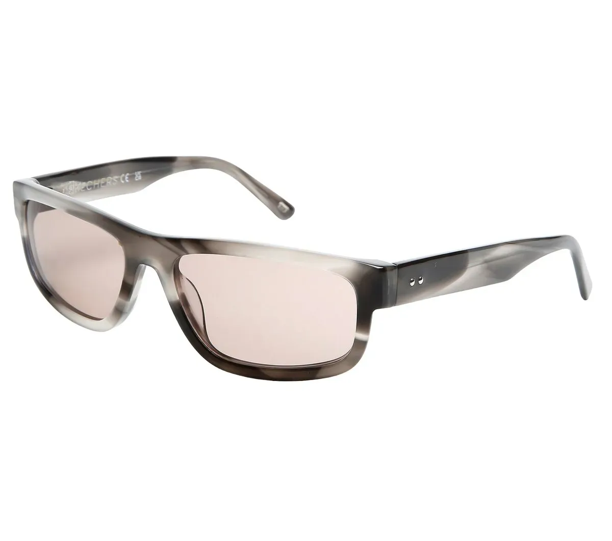 Skechers Elevated Rectangle Shiny Horn Sunglasses 74976389