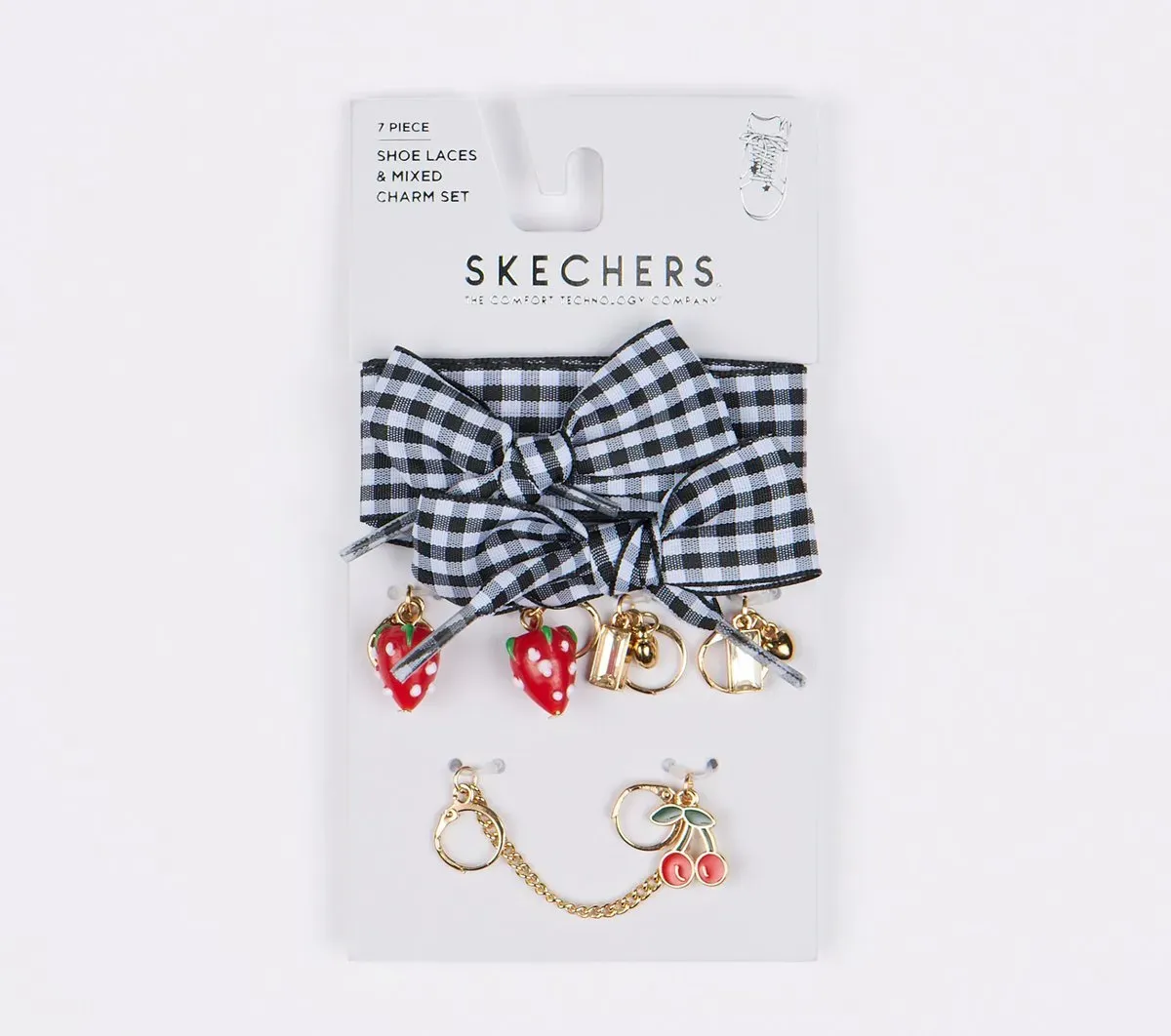 Skechers Shoelaces With Charm Set - Gingham 14534484 Skechers Shoelaces With Charm Set – Gingham 14534484