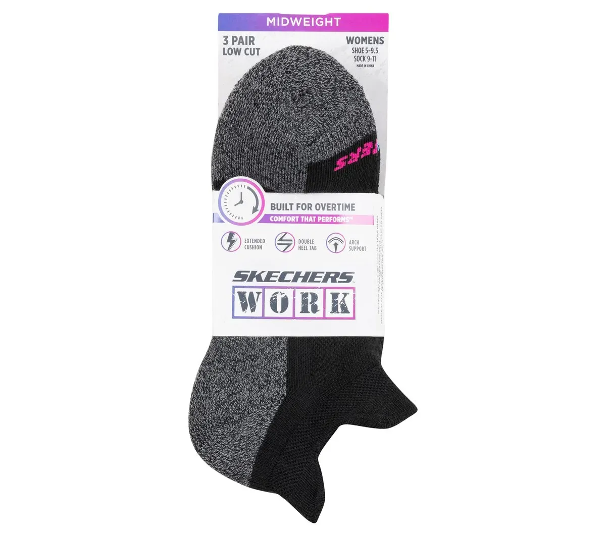 Skechers Work: Lowcut Heel Tab Socks – 3 Pack 36744842