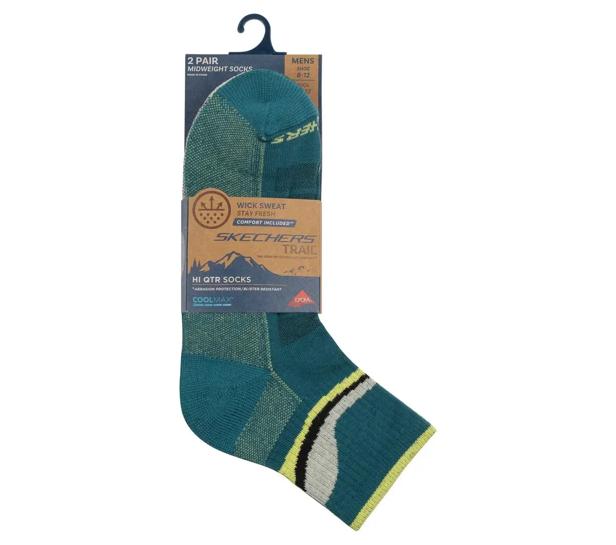 Skechers 2 Pack Men's Quarter Trail Socks 66493496