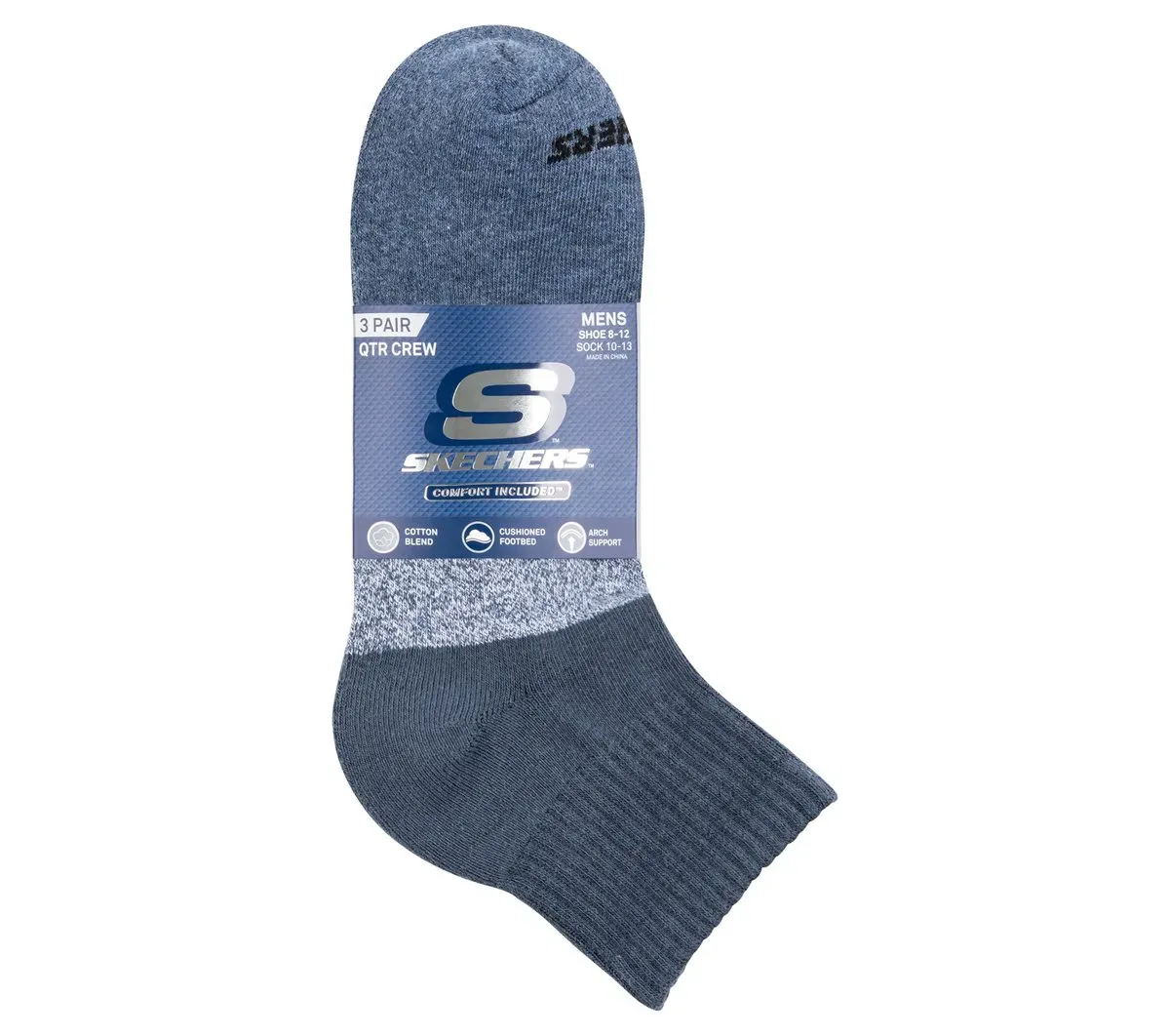 Skechers 3 Pack Men's Colorblock Quarter Socks 75956119