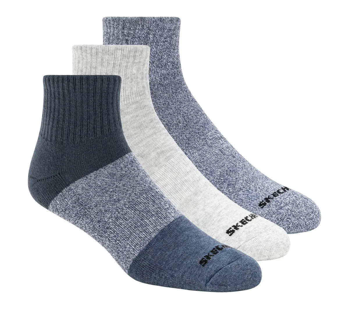 Skechers 3 Pack Men's Colorblock Quarter Socks 75956119