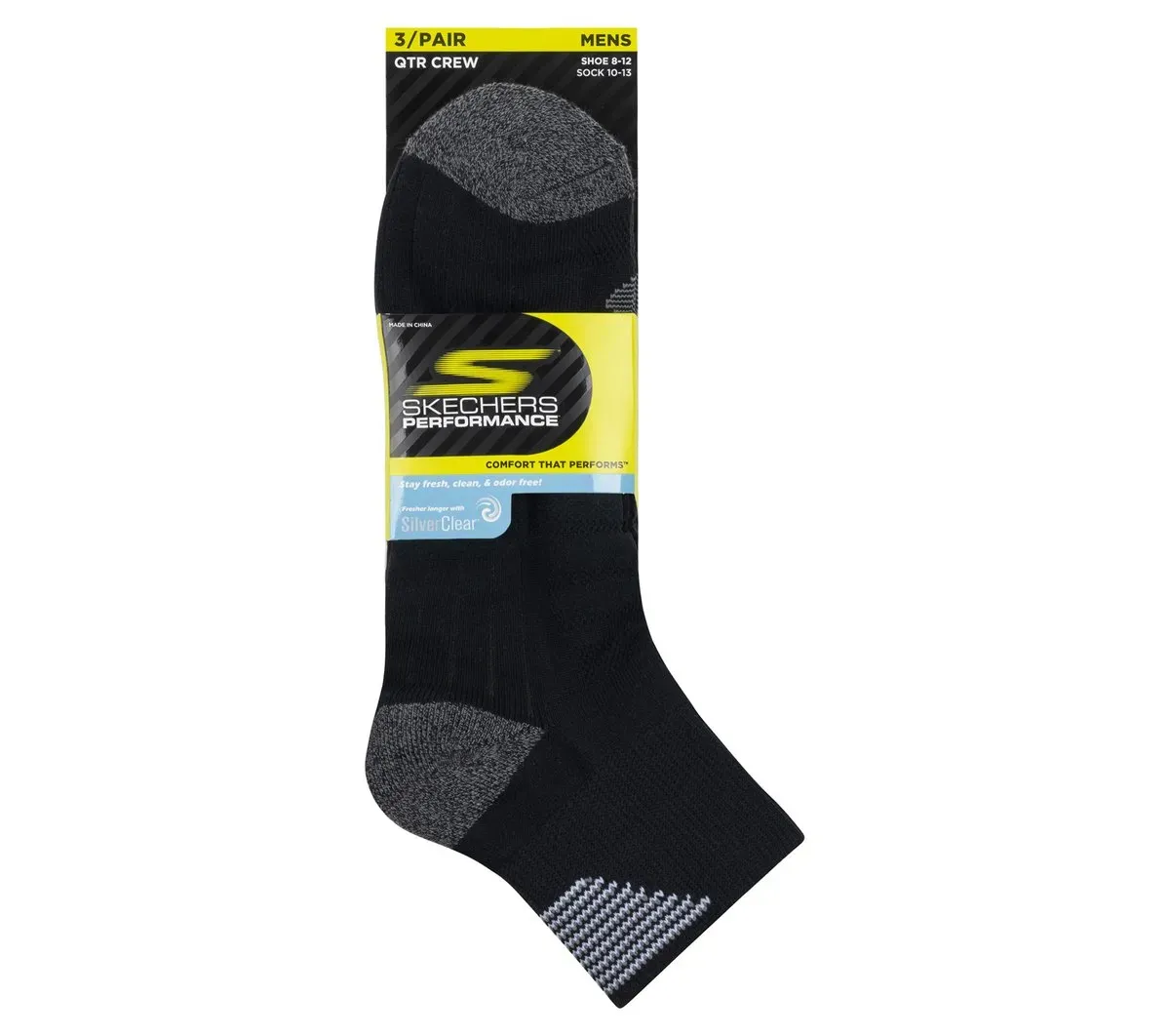 Skechers 3 Pack Men's Half Terry Quarter Crew Socks 66584433