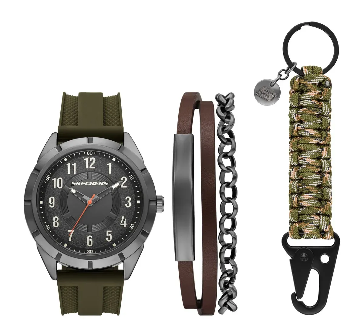 Skechers Gunmetal Nylon Cord Watch Set 17347457