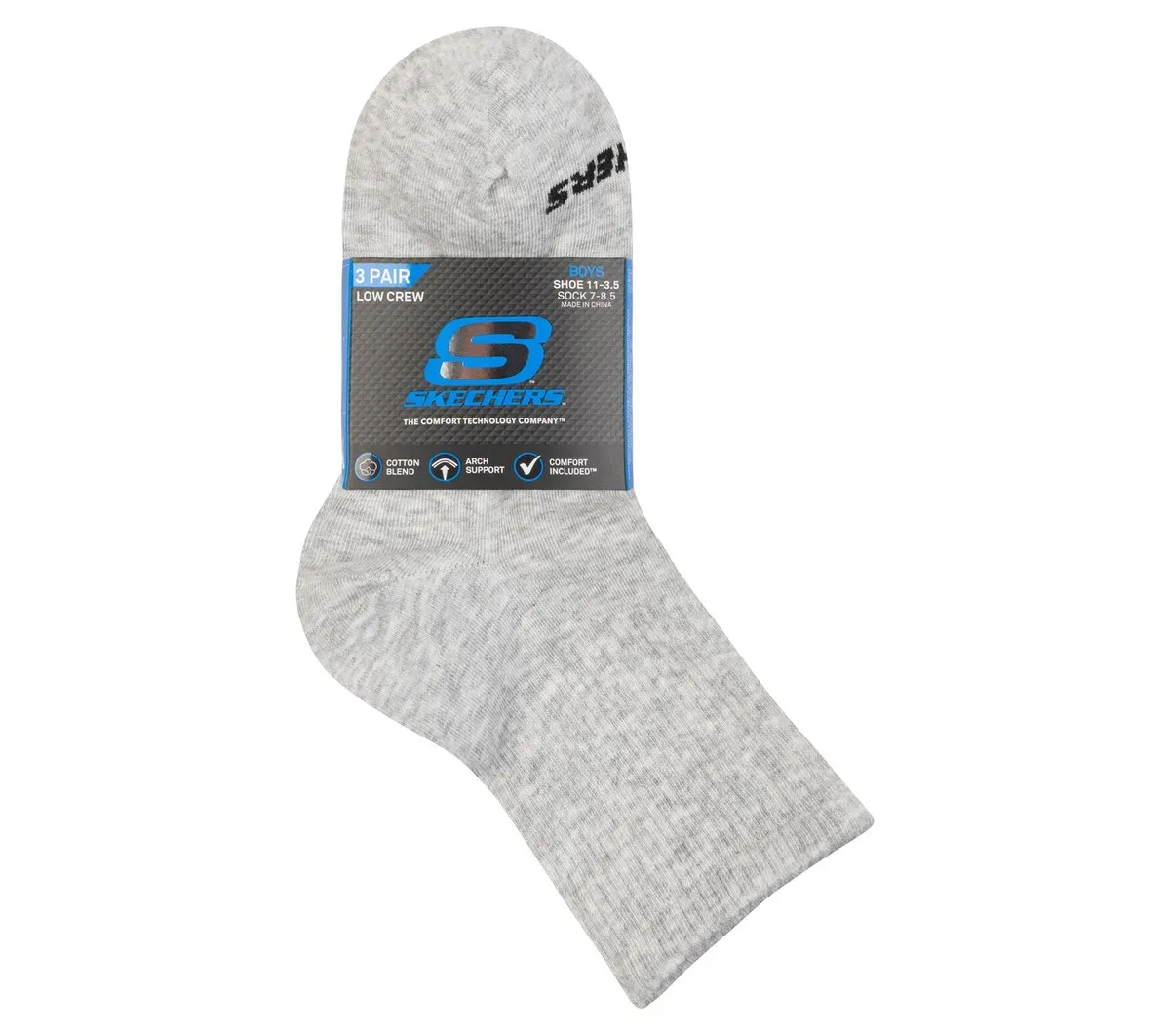 Skechers 3 Pack Boys' Crew Cotton Socks 56855558