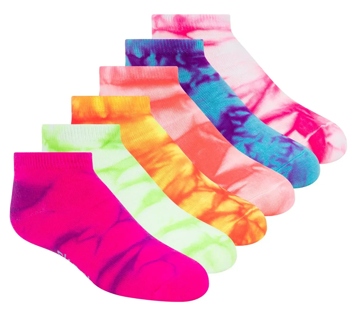 Skechers 6 Pack Girls' Tie Dye Fashion Socks 68378732