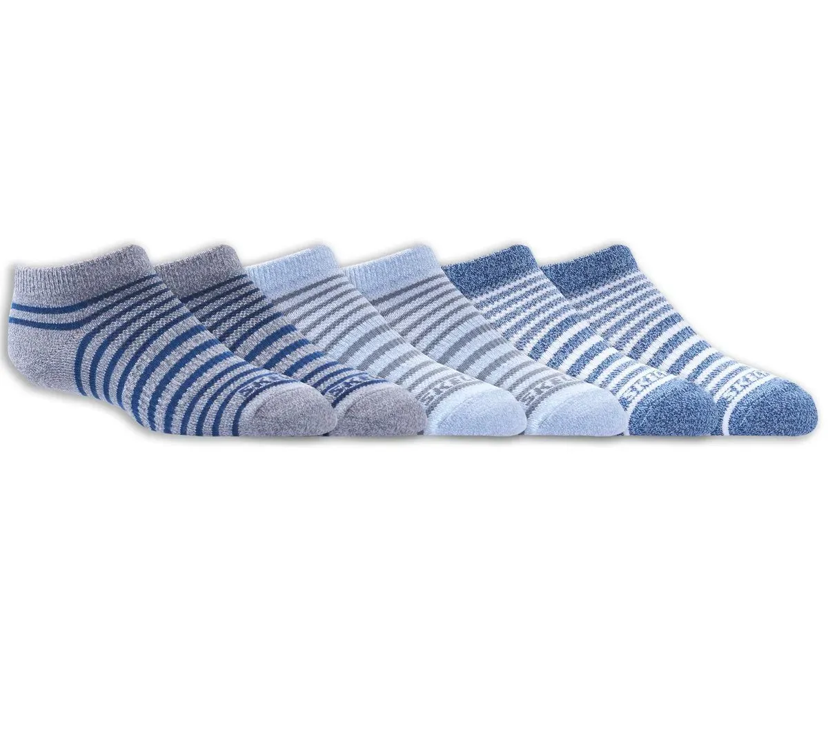 Skechers 6 Pack Striped No Show Socks 99212771