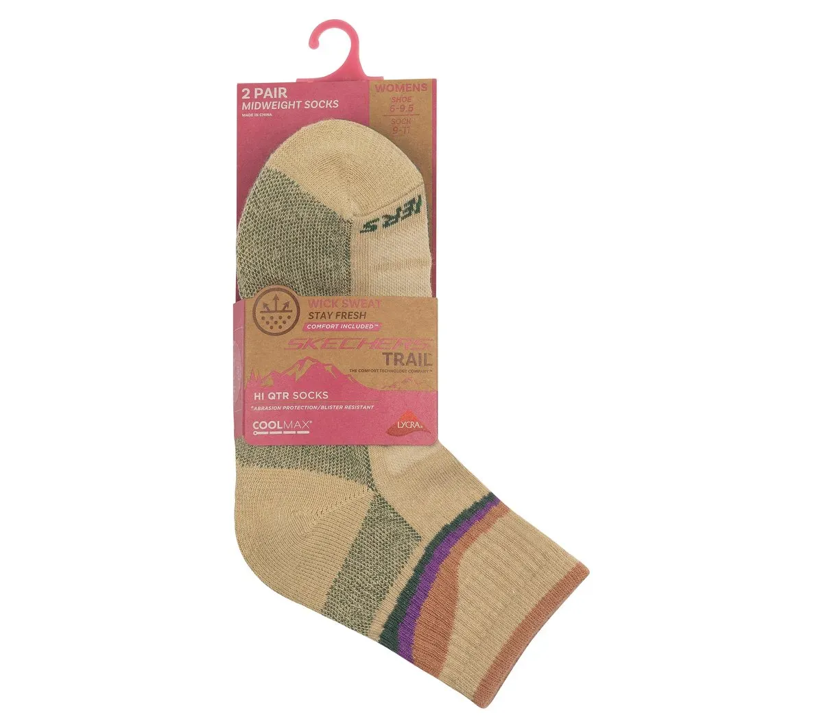 Skechers 2 Pack Women's Trail Quarter Socks 82534829