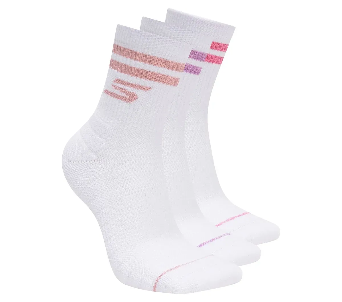 Skechers 3 Pack Women's Performance Pickleball Varsity Stripe Low Crew Socks 35447939