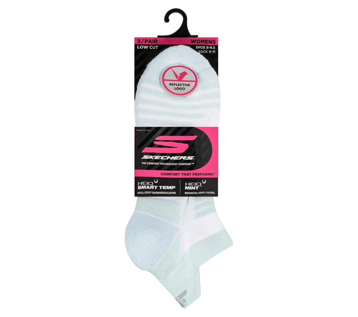 Skechers 3 Pack Women's Performance Stripe Low Cut Running Heel Tab Socks 58515512