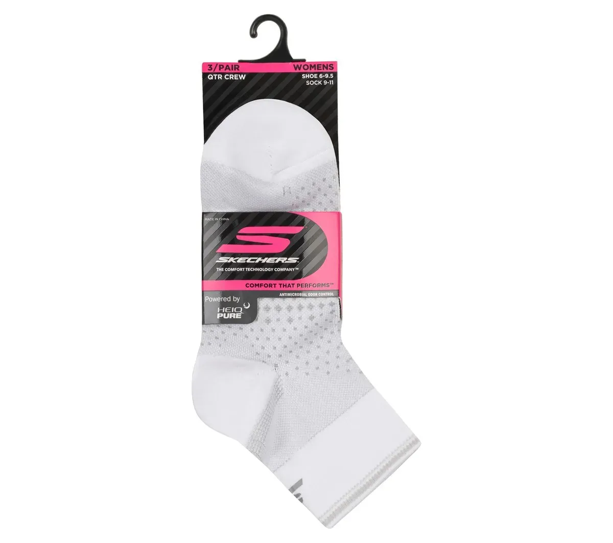 Skechers 3 Pack Women's Reflective Performance Quarter Socks 85447557